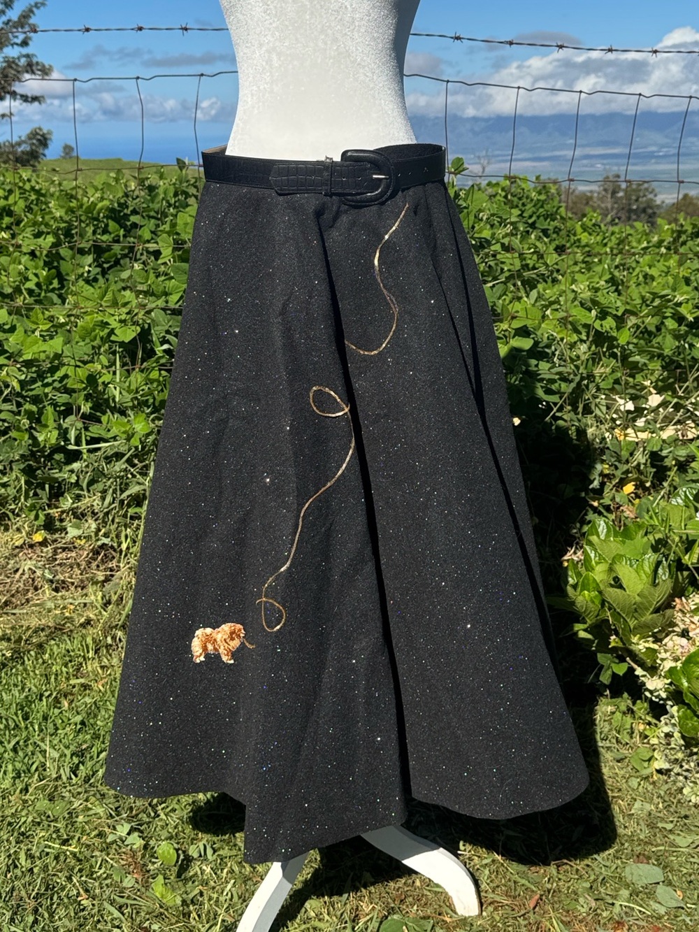 50s Retro poodle / Chow Chow skirt felt handmade costume cosplay